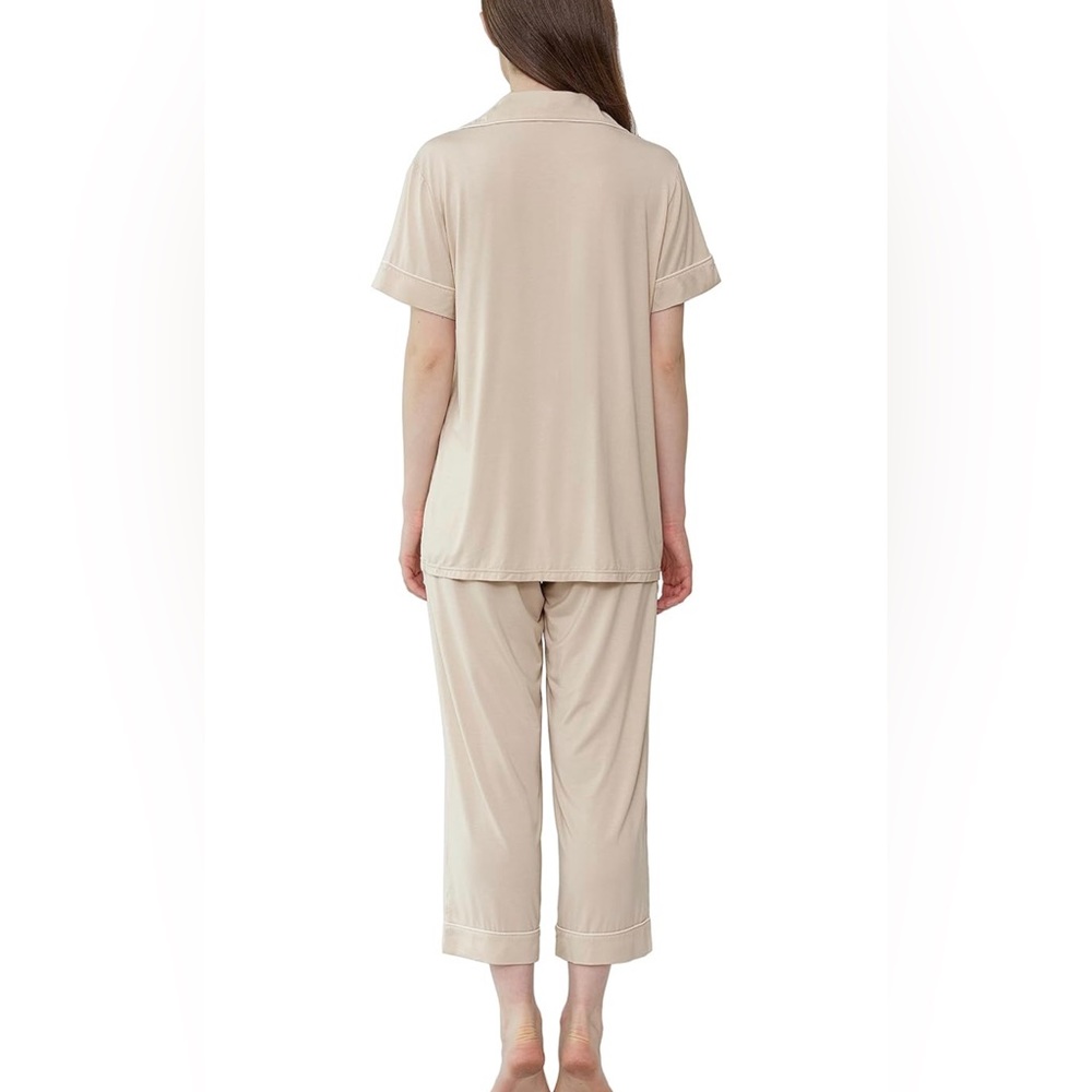 NWT Pajama Set for Women Soft Capri Button Up Cooling Pjs Set/Size Small - Picture 5 of 11